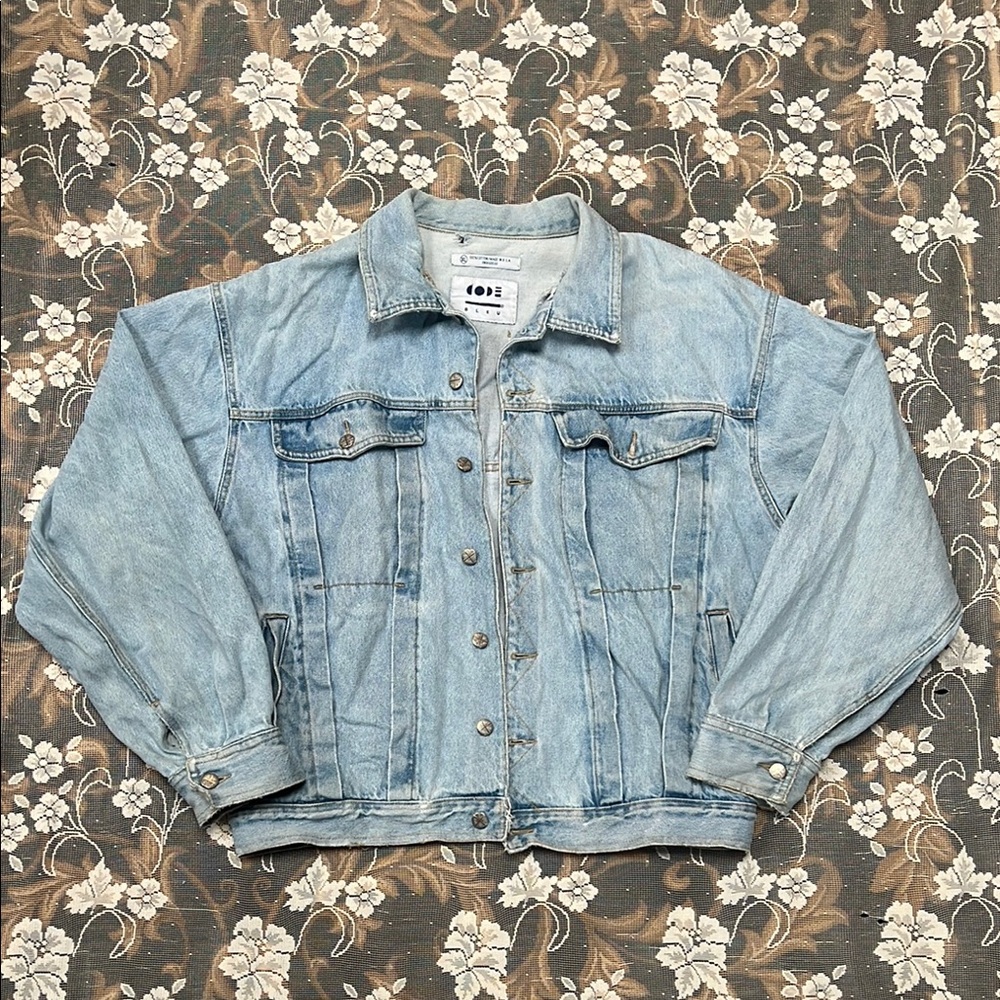 Code Bleu Light Wash Blue Denim Jacket 80's Era Classic